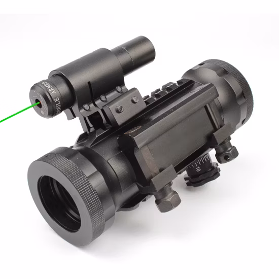 Compact Hunting Red / Green / Blue Weapon Aiming Combat DOT Sight Attached with Green Laser Sight (ES-RD-YH601+G)