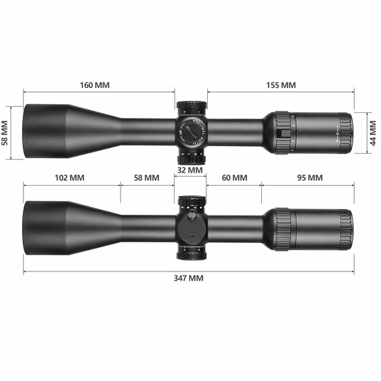 Spina Opticse Tactical 2-12X50 Wa IR Wide Angle Clear View Scope with Center DOT Illuminated Hunting Riflescope Fit Low Light