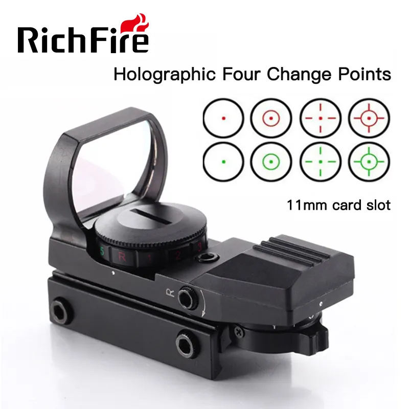 Richfire 4 Reticle Reflex Sight 11mm 20mm Red Green DOT